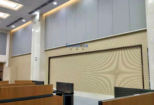Auditorium Installation Grooved Acoustic Panels + PET Acoustic 
